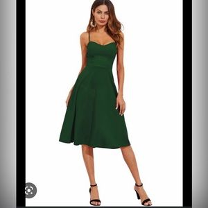 Floerns Women's Spaghetti Straps Backless Flared Cocktail Party Dress